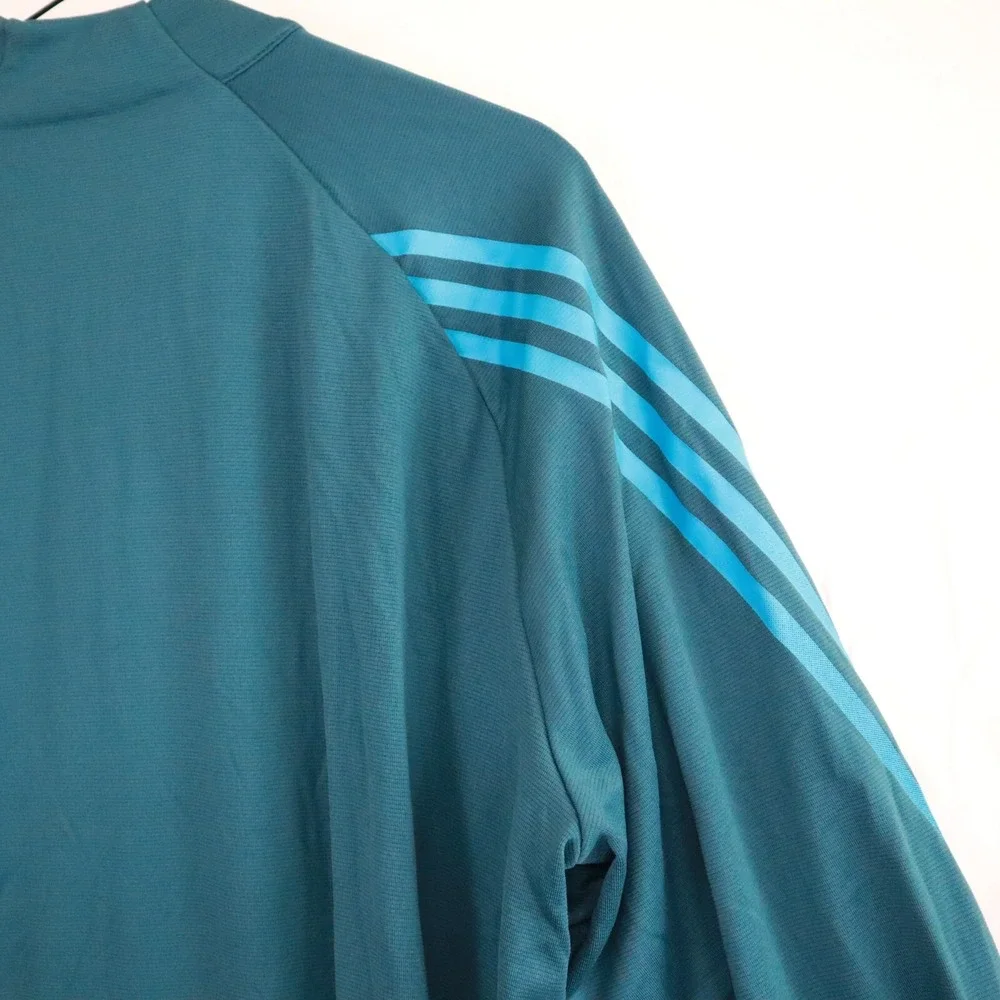Adidas Golf 1/4 Zip Pullover‎ Mens Large Activewear Mock Neck Teal Long Sleeve